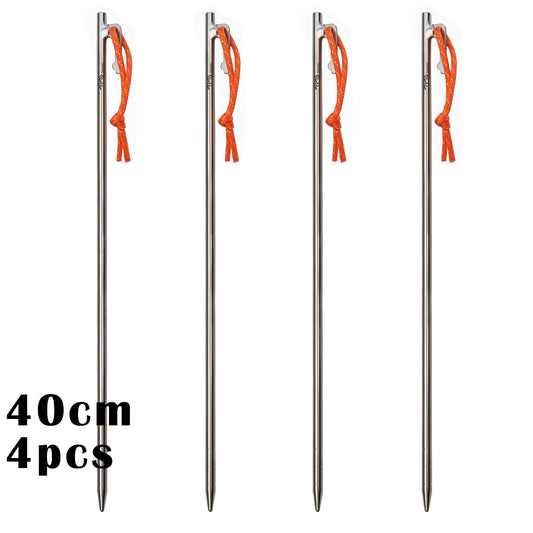 Tito Titanium Alloy Tent Pegs Outdoor Camping Tent Nail Anti-Bending Heavy Duty Canopy Titanium Tent Stake 20/24/30/35/40Cm