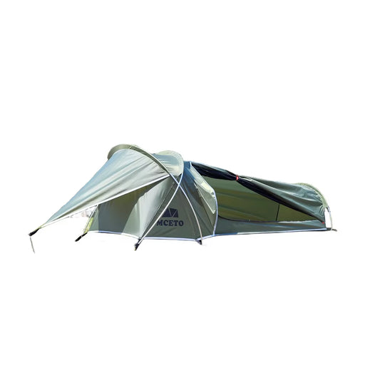 Ultralight Single Person Backpacking Tent 1 Person Waterproof Camping Tent Hiking Sleeping Bag Tent 4 Season Travel Tunnel Tent