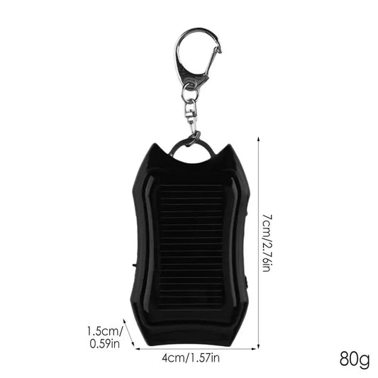 Solar Powered Mini Keychain with LED Flashlight & 1500Mah Solar Power Bank for Outdoors